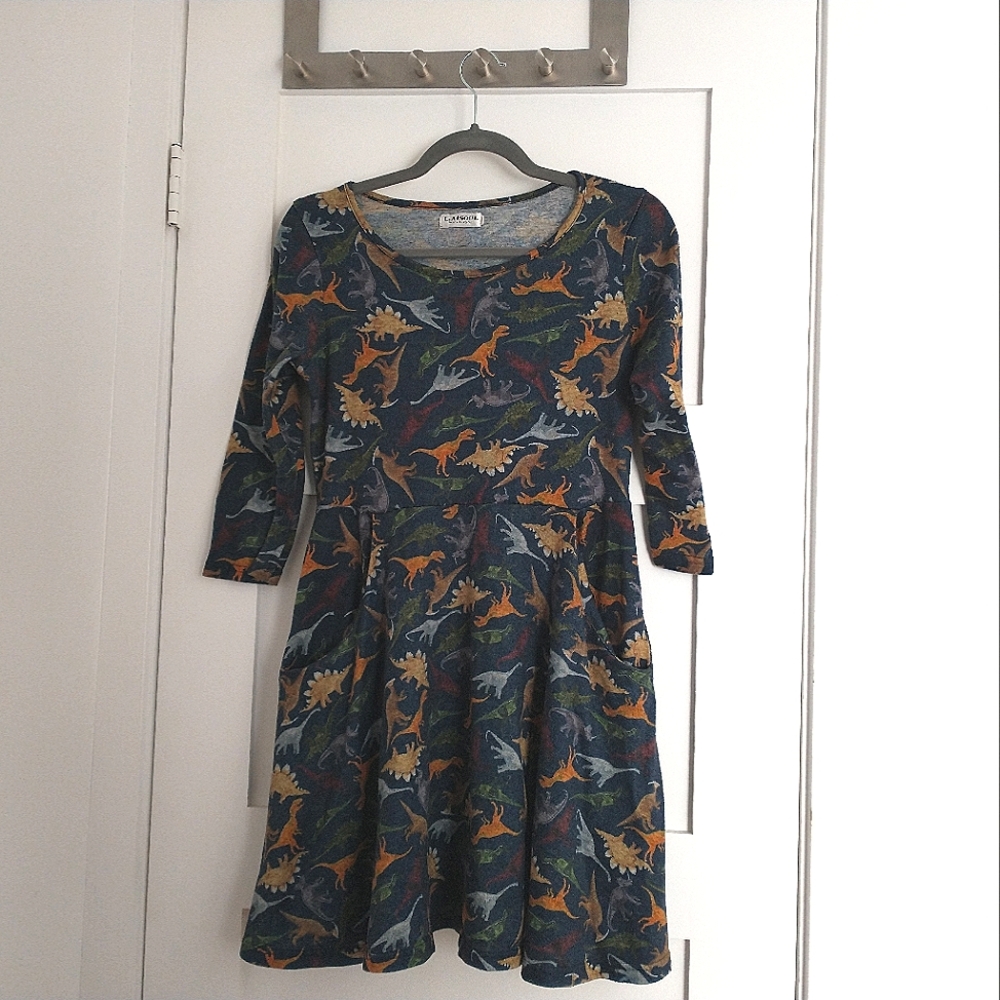 LA Soul Dinosaur Dress with Pockets 3/4 Sleeves